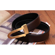 Fashion flat man leather belt,plate buckle eliptic belt